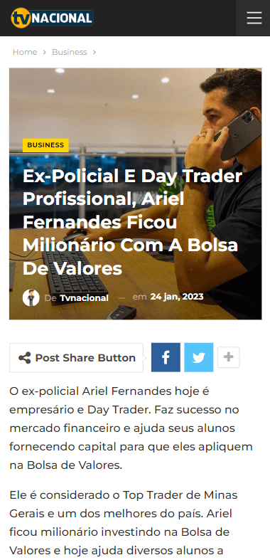 Clipping Noticia Ariel Fernandes na Mídia